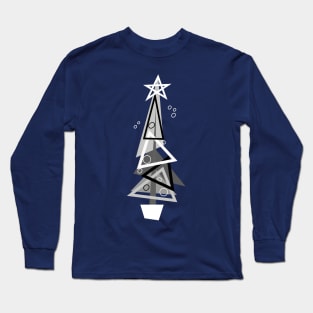 Mid-Century Fractured Christmas Tree Long Sleeve T-Shirt